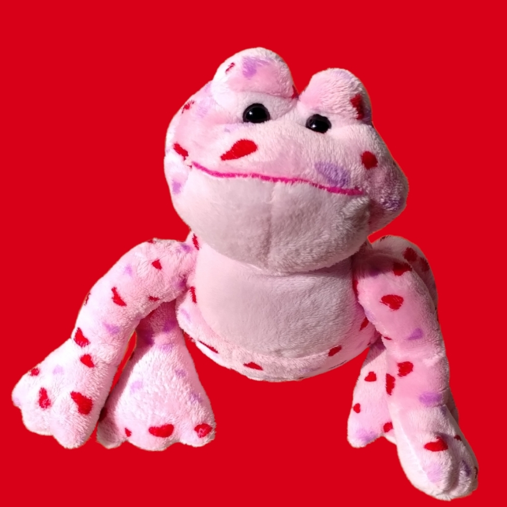 Ganz Webkinz Love Frog HM144 Valentine's Day Pink W/ Hearts No Code - Picture 1 of 13